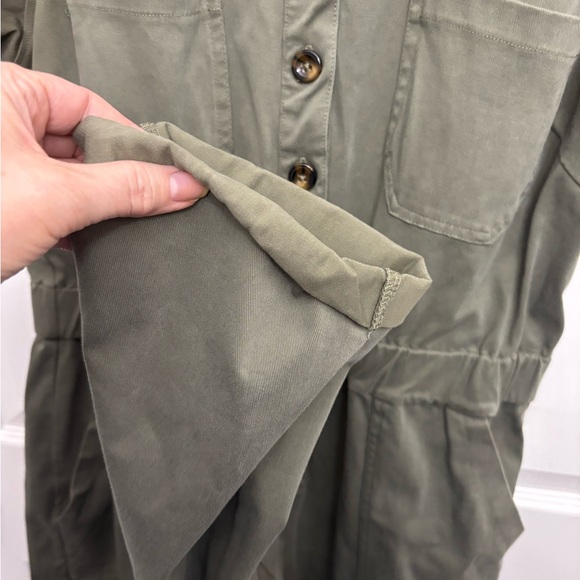 Mono B Sage Green Women’s Utility Short-Sleeved Jumpsuit 6 Pockets, Size L - Picture 9 of 11
